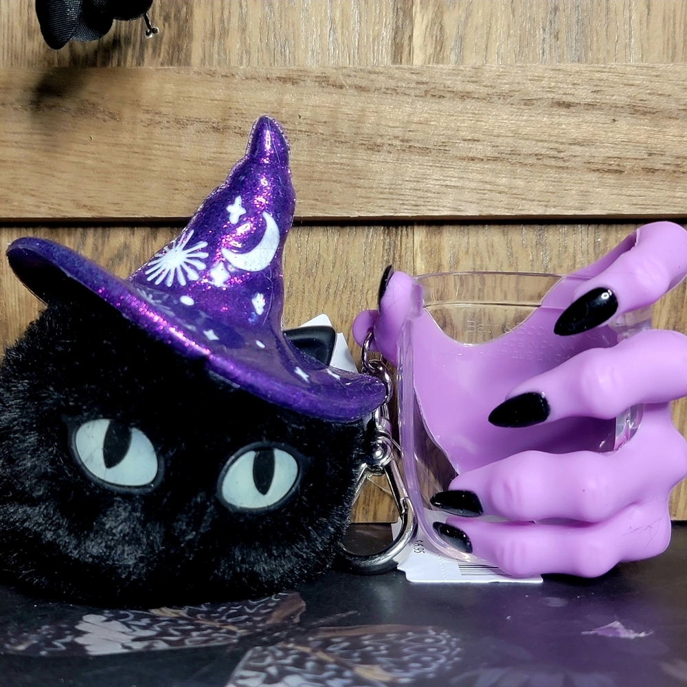 B&BW Black Cat & Witch Hand Pocketbac Holders